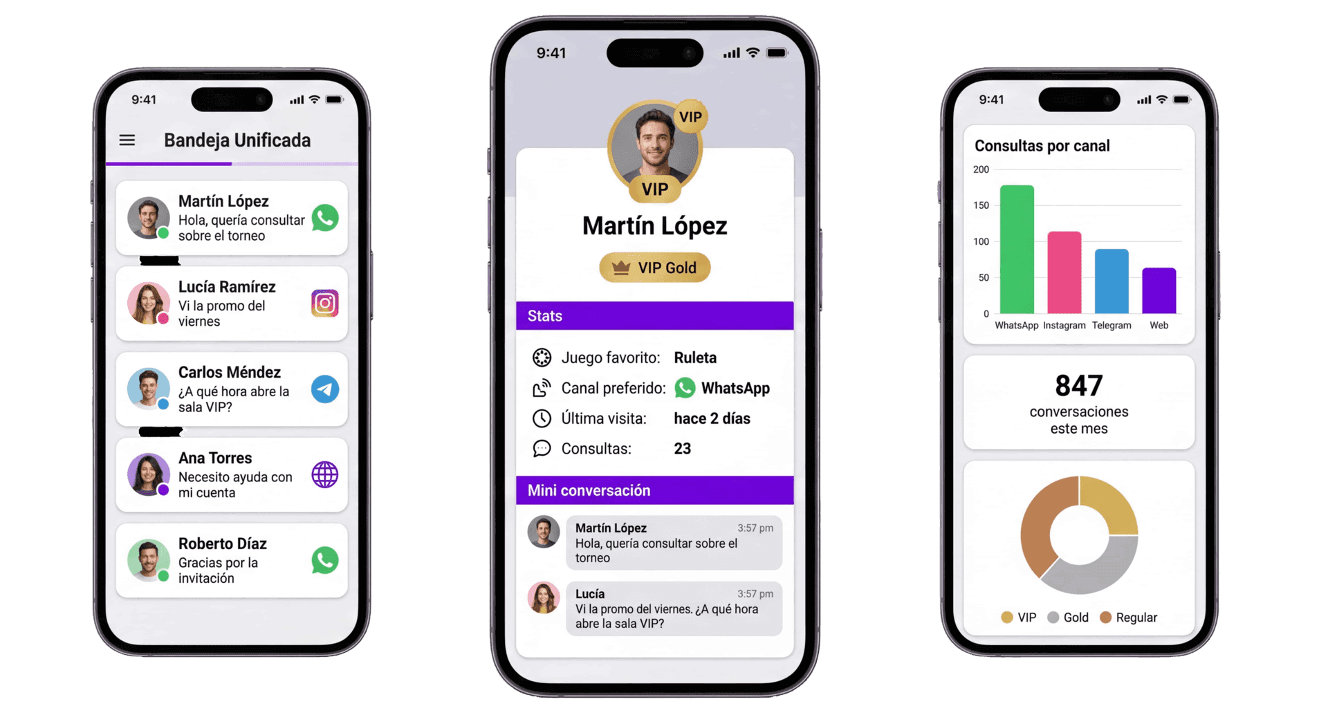 Mockups de la interfaz de Sofi en teléfonos celulares